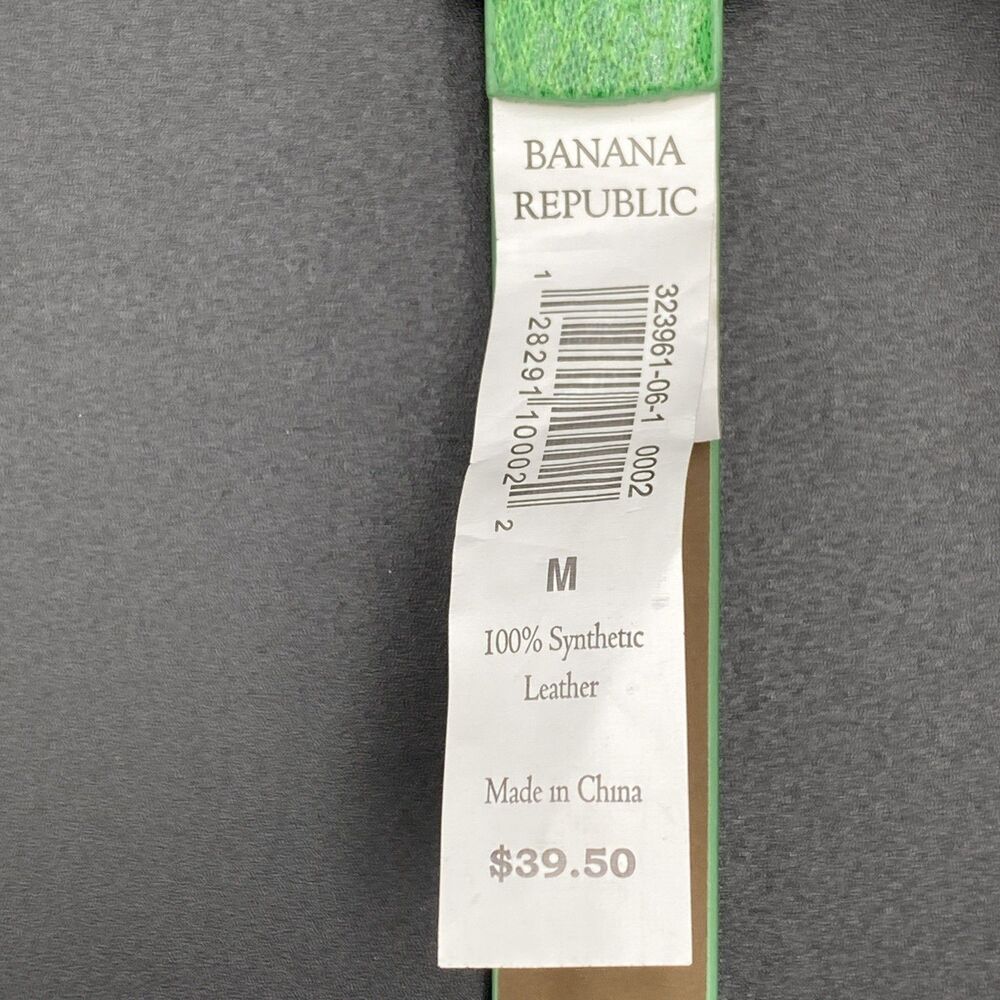 Banana Republic Green Snakeskin Embossed Belt Medium 3/4" Synthetic Leather NWT - Picture 6 of 8
